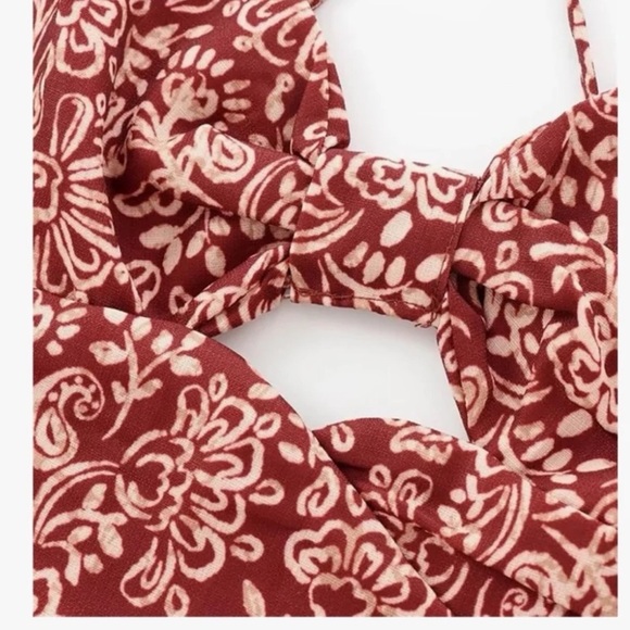 NWT Zara Cut Out Floral Printed Midi/Maxi Dress 
size XL - Picture 6 of 12